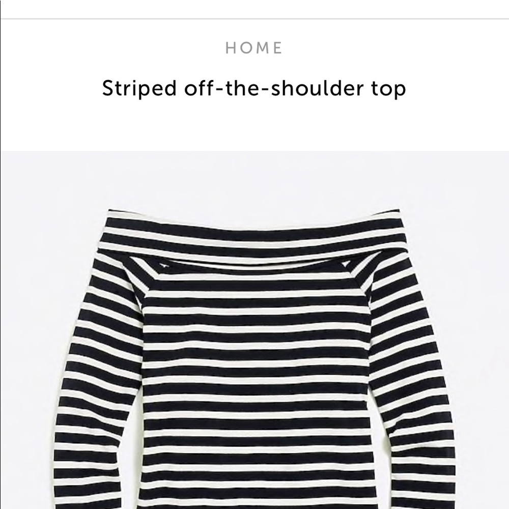 J Crew Red/white striped off the shoulder top NWT! - Picture 3 of 4